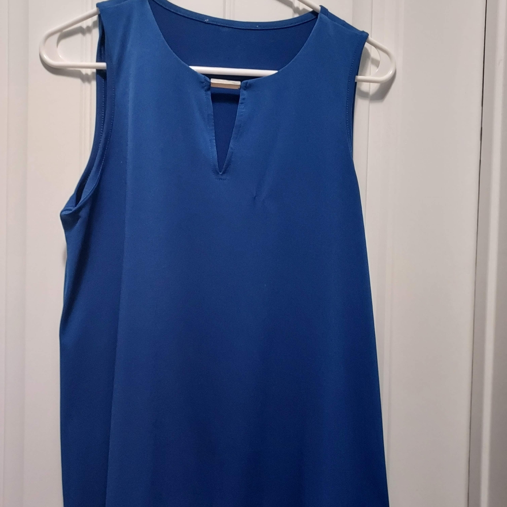 Michael Kors V-Neck Blue Sleeveless Top